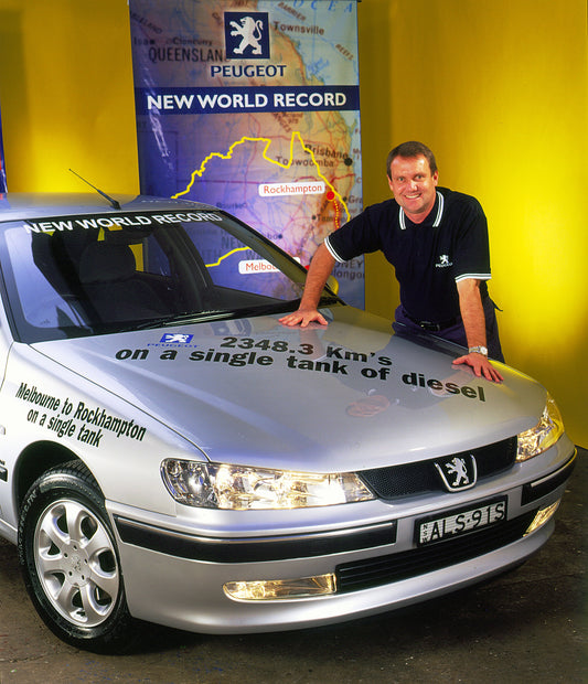 Australia one tank record drive Melbourne Victoria to Rockhampton Queensland