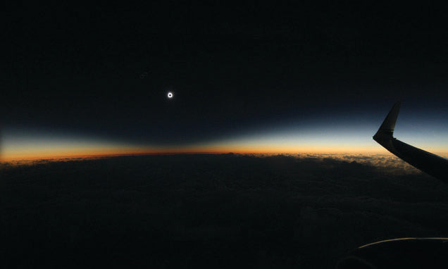 Longest view of a total solar eclipse from onboard a commercial aircraft