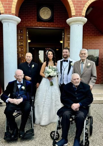 Four oldest grandfathers at wedding totaling 390 years