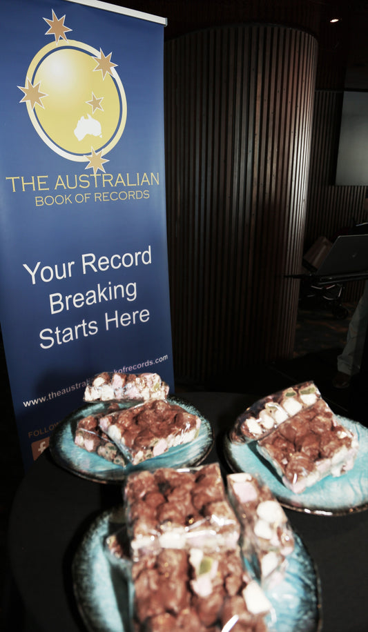 The fastest time to eat half a kilogram of Rocky Road