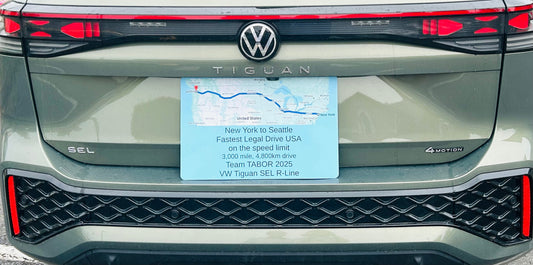 USA coast to coast under the fastest legal driving time
